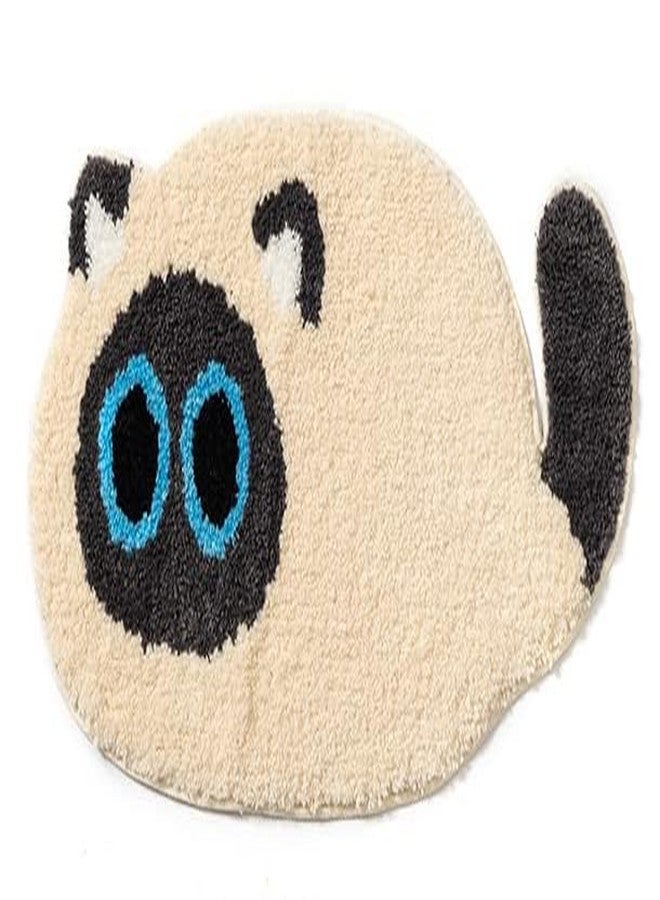 FANSSMILE Cat Shaped Bath Mat Thick Bathroom Rug, Non-Slip, Absorbent, Soft Mat for Bathroom, Adorable Design Cat-Picture Bath Mat Door Mat Dry Carpet (Siamese cat) - Image 2